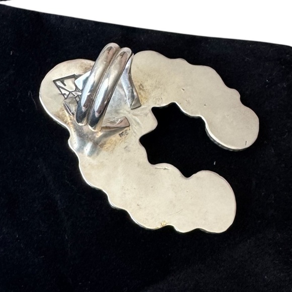 Native American Inspired Turquoise Silver Ring by CB Gems Size 7.5 Sterling 925 - Picture 7 of 9